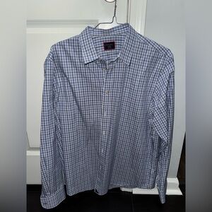 UNTUCKit Blue and White Check Long-Sleeve Dress Shirt